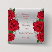 Mooie Romantische rozen, Birthday Favor Vierkante Button 5,1 Cm (Voorkant)