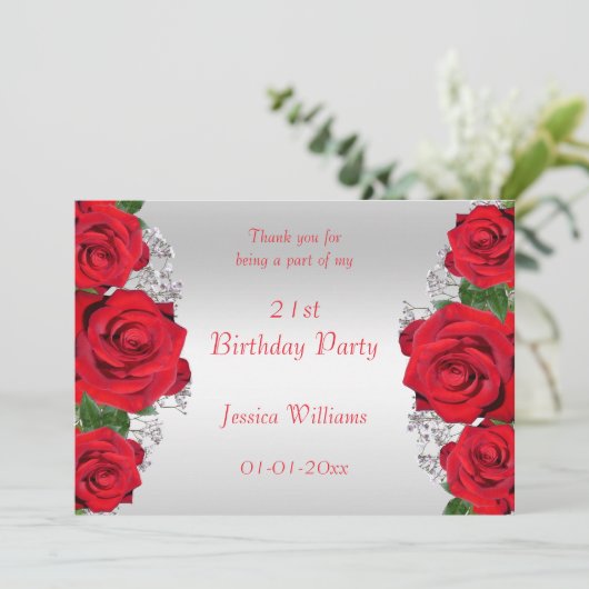 Mooie Romantische rozen van afgelopen dag Bedankkaart (Staand voorkant)