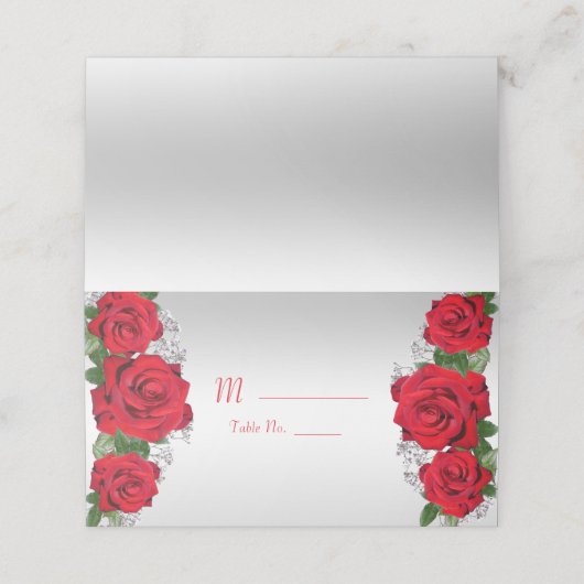 Mooie Romantische rozen van afgelopen dag Plaatskaartje (Buitenkant ongevouwen)