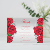 Mooie Romantische rozen van afgelopen dag RSVP Kaartje (Staand voorkant)