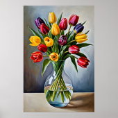 Mooie romantische tulp cascade poster (Voorkant)