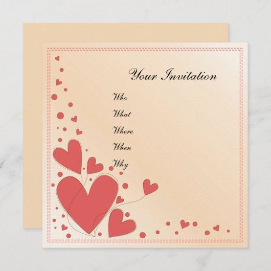 Mooie romantische uitnodiging (Voorkant / Achterkant)