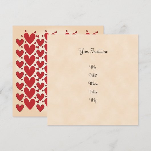 Mooie romantische uitnodiging (Voorkant / Achterkant)