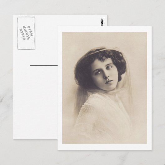 Mooie romantische vrouw briefkaart (Voorkant / Achterkant)