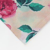 Mooie romantische waterverf rozen floreel patroon fleece deken (Hoek)