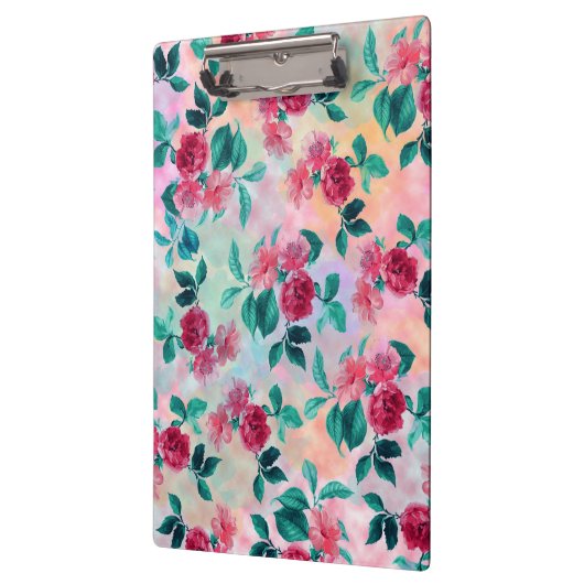 Mooie romantische waterverf rozen floreel patroon klembord (Links)