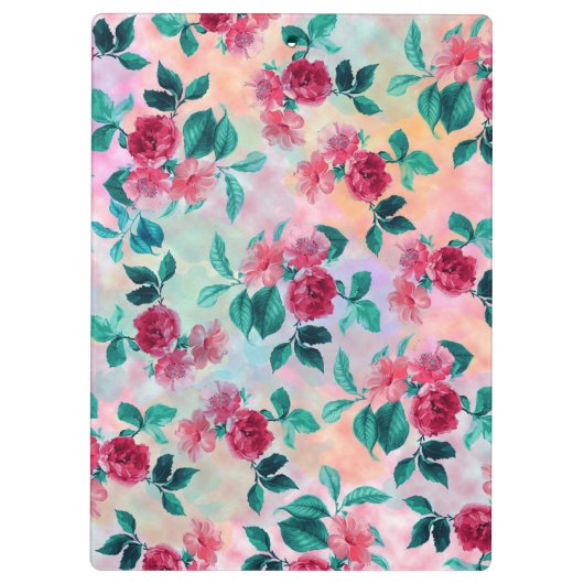 Mooie romantische waterverf rozen floreel patroon klembord (Achterkant)