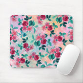 Mooie romantische waterverf rozen floreel patroon muismat (Met muis)