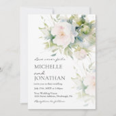 Mooie romantische witte bloemenbruiloft Christelij Kaart (Voorkant)