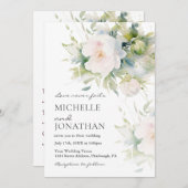 Mooie romantische witte bloemenbruiloft Christelij Kaart (Voorkant / Achterkant)