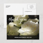 Mooie romantische witte roos bruiloft bedankt briefkaart (Voorkant / Achterkant)