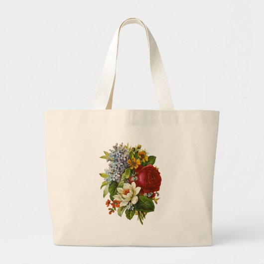 Mooie Romantische zomerkamp met Red Rose Grote Tote Bag (Voorkant)