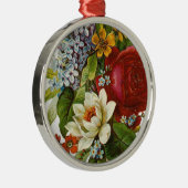 Mooie Romantische zomerkamp met Red Rose Metalen Ornament (Rechts)