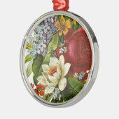 Mooie Romantische zomerkamp met Red Rose Metalen Ornament (Links)