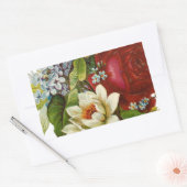 Mooie Romantische zomerkamp met Red Rose Rechthoekige Sticker (Envelop)