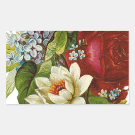 Mooie Romantische zomerkamp met Red Rose Rechthoekige Sticker