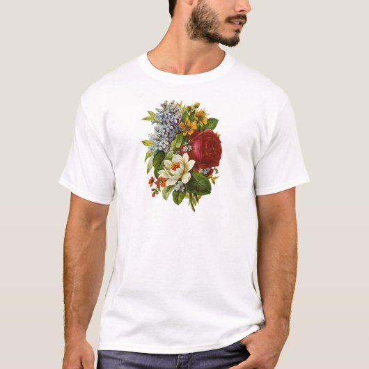 Mooie Romantische zomerkamp met Red Rose T-shirt (Voorkant)