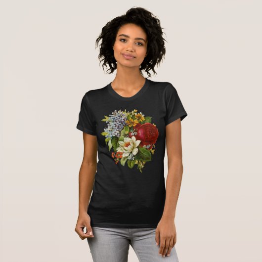 Mooie Romantische zomerkamp met Red Rose T-shirt (Voorkant volledig)