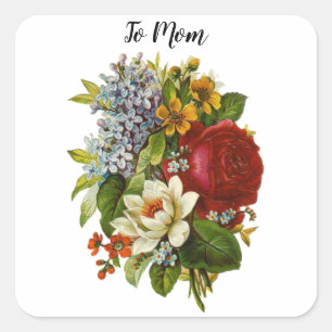Mooie Romantische zomerkamp met Red Rose Vierkante Sticker
