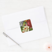 Mooie Romantische zomerkamp met Red Rose Vierkante Sticker (Envelop)
