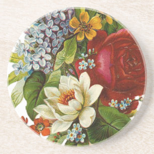 Mooie Romantische zomerkamp met Red Rose Zandsteen Onderzetter