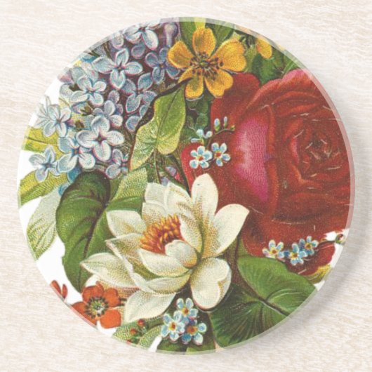 Mooie Romantische zomerkamp met Red Rose Zandsteen Onderzetter (Voorkant)