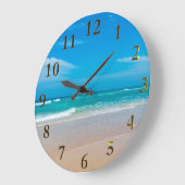 Mooie rondcirkelvormige tropische turkooizen grote klok (Hoek)