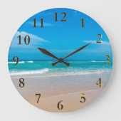 Mooie rondcirkelvormige tropische turkooizen grote klok (Voorkant)