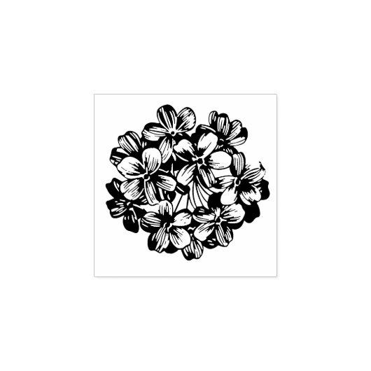 Mooie ronde hydrangea bloesem, flesisch rubberstempel (Afrduk)