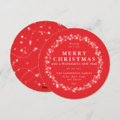 Mooie Ronde Rood Roodverlichting Holiday Kaart (Voorkant / Achterkant)