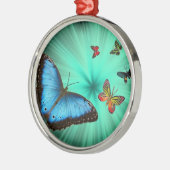 Mooie rondvliegreis metalen ornament (Links)