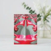 Mooie Rood as grijs geometrisch motief ART design Briefkaart (Staand voorkant)