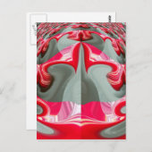 Mooie Rood as grijs geometrisch motief ART design Briefkaart (Voorkant / Achterkant)
