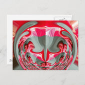 Mooie Rood as grijs geometrisch motief ART design Briefkaart (Voorkant / Achterkant)