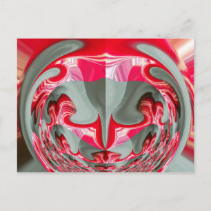 Mooie Rood as grijs geometrisch motief ART design Briefkaart