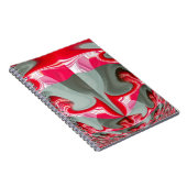 Mooie Rood as grijs geometrisch motief ART design Notitieboek (Rechterzijde)