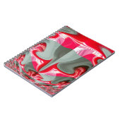 Mooie Rood as grijs geometrisch motief ART design Notitieboek (Linkerzijde)