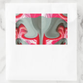 Mooie Rood as grijs geometrisch motief ART design Rechthoekige Sticker (Tas)