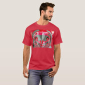 Mooie Rood as grijs geometrisch motief ART design T-shirt (Voorkant volledig)
