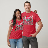 Mooie Rood as grijs geometrisch motief ART design T-shirt (Unisex)