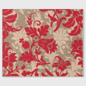 Mooie Rood Bruine Damast Cadeaupapier (Vlak)