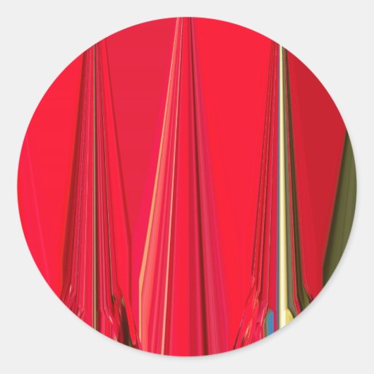 Mooie Rood Design Ronde Sticker (Voorkant)