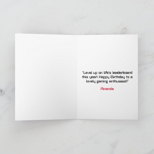Mooie Rood en Wit Anime Gaming Age Verjaardag Kaart (Binnen)