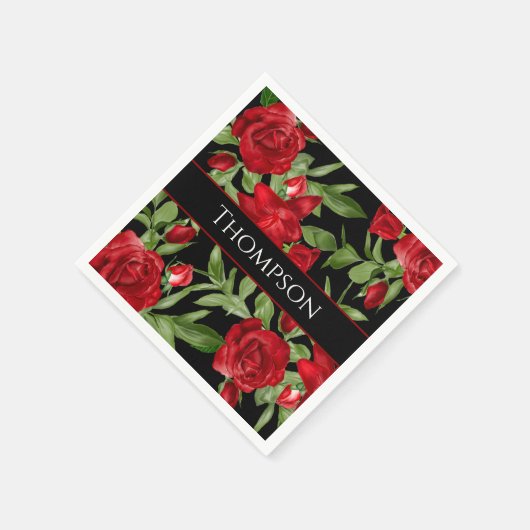 Mooie Rood en Zwart met Rode Trim Custom Servet (Hoek)