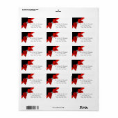 Mooie Rood en Zwarte Adreslabels Etiket (Full Sheet)