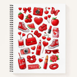 Mooie Rood Esthetische Coquette Spiraal Notebook Notitieboek