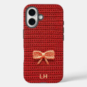 Mooie Rood Gehaakte Strik Garent Naam Case-Mate iPhone Case (Achterkant)