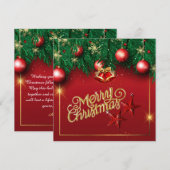 Mooie Rood Goud Kerst Wenskaart Kaart (Voorkant / Achterkant)