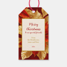 Mooie  Rood Goud Poinsettias Kerst