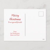 Mooie Rood Goud Poinsettias Kerst Feestdagenkaart (Achterkant)